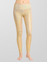 Houmous Women's Shiny Leggings with Unique Flash Sequins Full-Length Yoga Pants