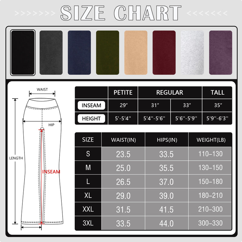 Houmous S-XXXL 29''31''33''35'' Inseam Women's Cotton Bootcut Pants Inner Pocket (Snow Scattered & Marbling)