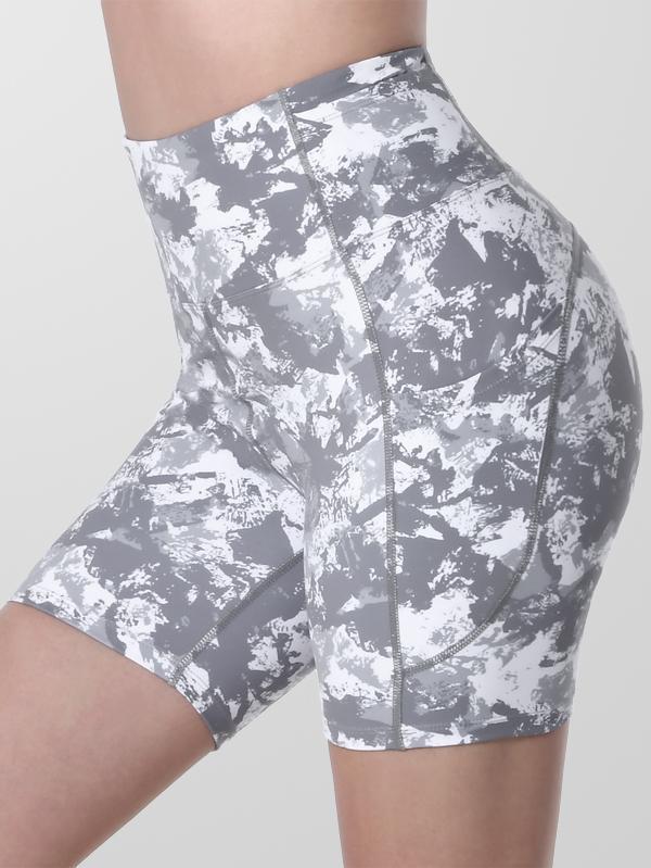 Houmous Women's 8''5''2'' Inseam High Waist Biker Yoga Shorts with 4 Out Pockets
