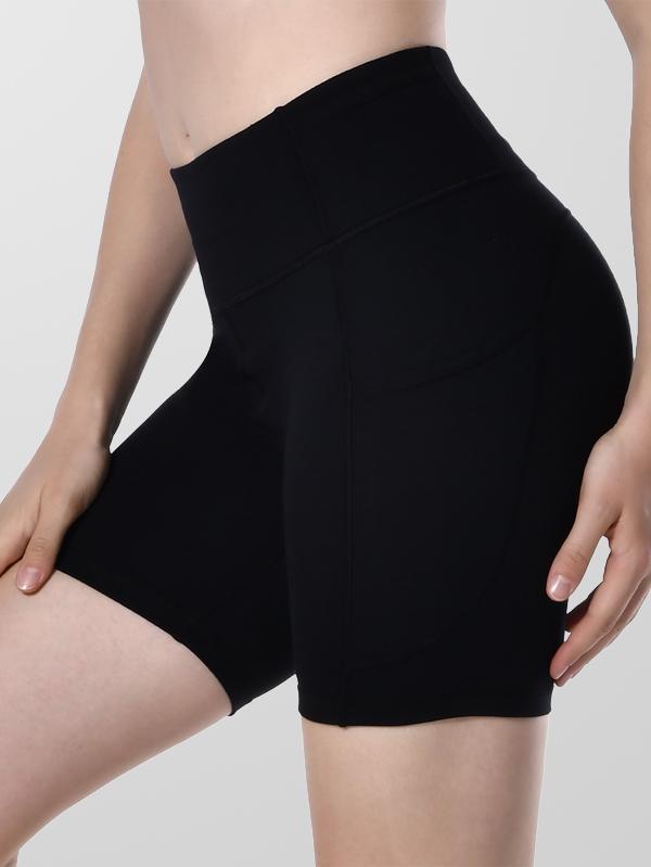 Houmous Women's 8''5''2'' Inseam High Waist Biker Yoga Shorts with 4 Out Pockets