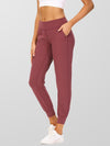 Womens high waisted cropped bootcut active joggers pants with pockets