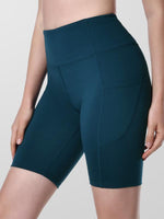 Houmous Women's 8''5''2'' Inseam High Waist Biker Yoga Shorts with 4 Out Pockets