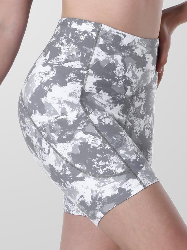 Houmous Women's 8''5''2'' Inseam High Waist Biker Yoga Shorts with 4 Out Pockets