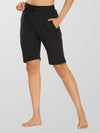 Houmous Women Black Loose Yoga Shorts With Pocket Athletic Gym Shorts