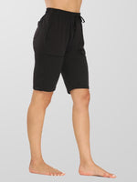 Houmous Women Black Loose Yoga Shorts With Pocket Athletic Gym Shorts