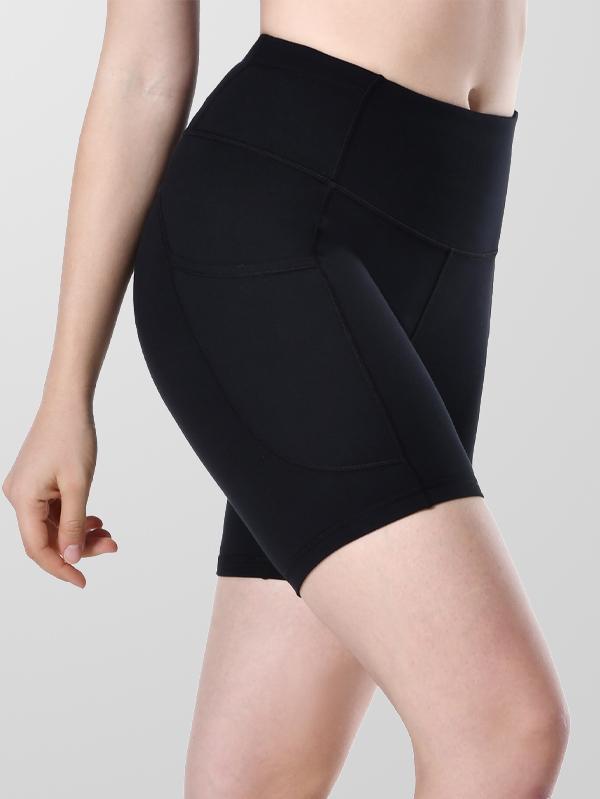 Houmous Women's 8''5''2'' Inseam High Waist Biker Yoga Shorts with 4 Out Pockets