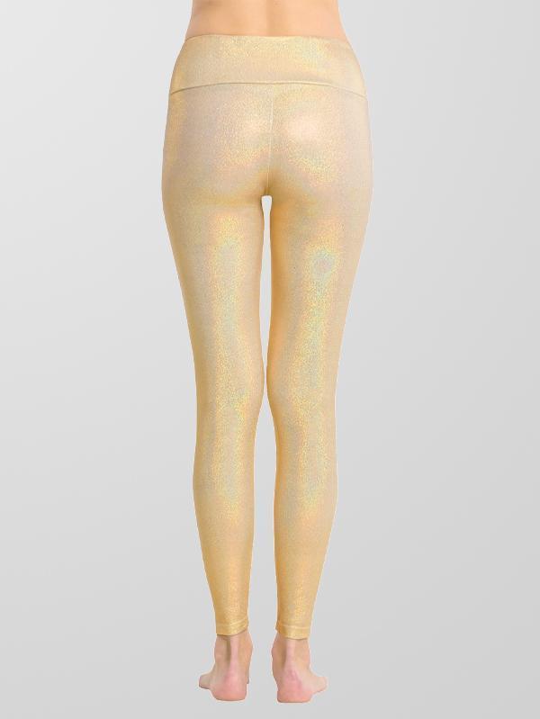 Houmous Women's Shiny Leggings with Unique Flash Sequins Full-Length Yoga Pants